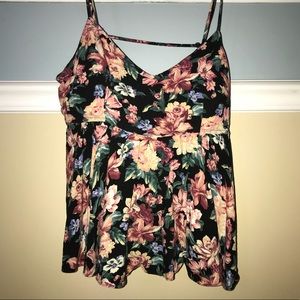 Floral, Open Back Tank Top